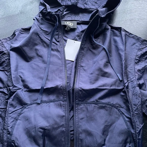 Authentic UGG Chiara Full-zip Hooded Jacket Women's S, Sophisticated Navy Blue! - Picture 5 of 13